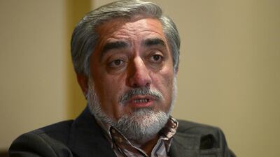 Afghan Presidential Candidate Abdullah Abdullah talks during an interview at his residence in Kabul on April 12. Wakil Kohsar / AFP Photo