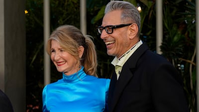 Laura Dern and Jeff Goldblum were all smiles together. AP