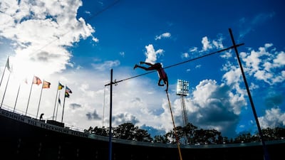 Sweden's Arman Duplantis competes in the men's pole vault event during the Diamond League meeting at the Stockholm Olympic Stadium on Sunday, August 23. AFP