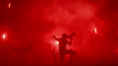 Partizan supporters during the match. AFP