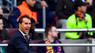 Julen Lopetegui's last game as Real Madrid manager was Sunday's 5-1 defeat to rivals Barcelona. AFP