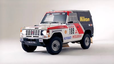 In 1985, Patrick Zaniroli and Jean da Silva drove a specially prepared Pajero to victory in the Paris-Dakar Rally. Photo: Mitsubishi