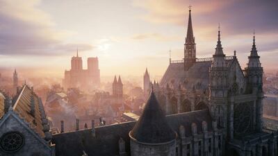 Notre Dame cathedral in Paris is depicted in Assassin’s Creed: Unity. Courtesy Ubisoft