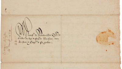Letter signed to M de Rambouillet by Mary Queen of Scots on August 31, 1578