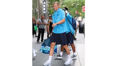 Erling Haaland carrying an Endless Road HAC 50 bag by Hermes. Getty Images