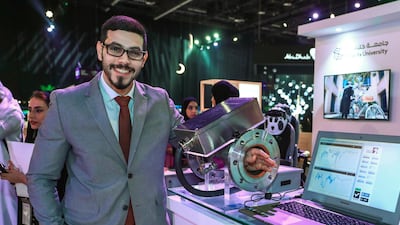 Wesam Taha and his Black Powder Detection Device. This device detects impurities found in factory pipes. Victor Besa / The National