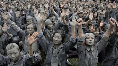 South Koreans perform to commemorate the 70th anniversary of Jeju Uprising in Seoul, South Korea. Approximately 300 people participated in the performance to pay respect to the victims of Jeju Uprising, the clash between South Korean government under the control of United Nation Temporary Commission on Korea and the guerrilla fighters of South Korean Labor Party which was ruling the Jeju Island in 1948, which is said to have killed tens of thousand of people. Chung Sung-Jun / Getty Images