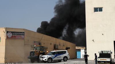 Sharjah emergency response crews were on the scene quickly to try and control the fire.