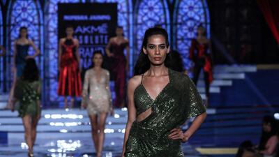 Monisha Jaising designs both Indian bridal outfits and evening gowns and dresses. EPA