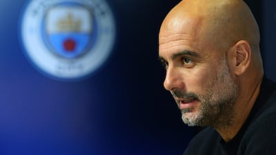 Pep Guardiola spoke to the media on Tuesday ahead of Manchester City's Uefa Champions League action on Wednesday. Getty Images