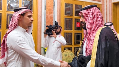 Salah Khashoggi meets Saudi Arabia's crown prince Mohammed bin Salman. SPA
