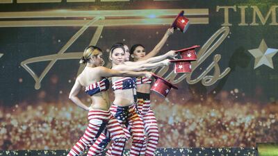 Performers on stage at The Filipino Times Awards at Sofitel on the Palm Jumeirah, Dubai. Ruel Pableo / The National