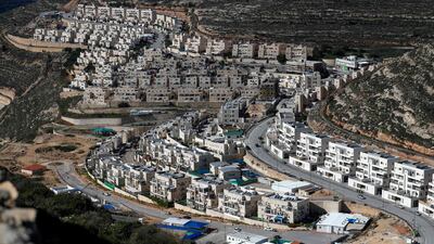 Construction work in the Israeli settlement of Givat Zeev, near the Palestinian city of Ramallah in the occupied West Bank, in January. Photo: AFP