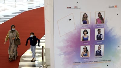A Saudi woman and her daughter attend the concert.