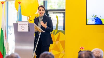 Mariam Al Mheiri, Minister of Climate Change and Environment and Minister of State for Food Security, shares the UAE’s ambitions for sustainable agriculture with her audience in Amsterdam. Photo: GreenTech