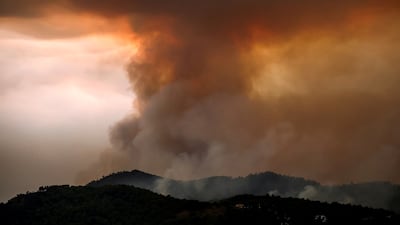 Smoke rises from a wildfire progressing in Betxi, Spain. Reuters