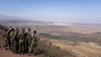 Israeli soldiers look out towards Syria from an observation next to the Syrian border in Golan Heights, Israel. File. Getty Images