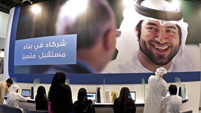 Visitors to the Careers UAE 2012 at the Dubai International Convention and Exhibition Centre. Jeff Topping / The National
