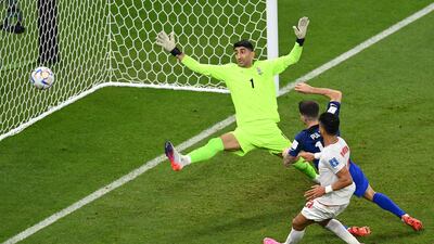 Christian Pulisic scores for the USA in the 1-0 Group B win against Iran at Al Thumama Stadium on November 29, 2022 in Doha. Getty