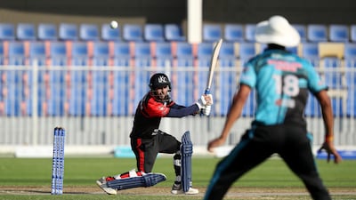 Bukhatir's Abdul Shakoor bats in the Bukhatir League final. Chris Whiteoak / The National