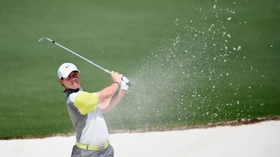Rory McIlroy of Northern Ireland plays a bunker shot on the second hole during the final round of the 2014 Masters Tournament at Augusta National Golf Club on April 13, 2014 in Augusta, Georgia. Harry How/Getty Images