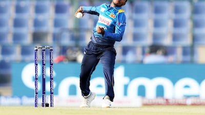 Akila Dananjaya of Sri Lanka bowling during the Asia Cup UAE 2018 cricket match between Afghanistan vs Sri Lanka.