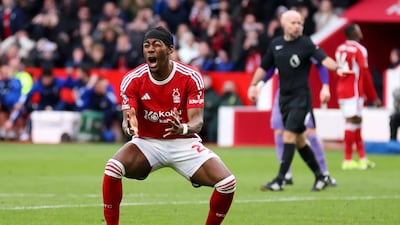 Anthony Elanga of Nottingham Forest reacts after missing a chance. Getty Images