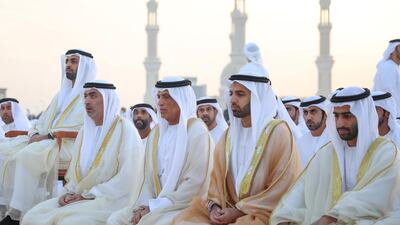 Ruler of Ras Al Khaimah performs prayers on Eid Al Fitr.