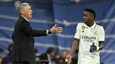 Real Madrid manager Carlo Ancelotti believes Vinicius Junior could have a big impact on Sunday's clasico against Barcelona. AFP