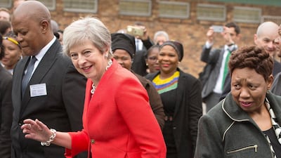 British Prime Minister Theresa dances in Gugulethu, Cape Town, South Africa.With the world’s press in close attendance, you could almost see every muscle in her body stiffening, refusing to do what her brain was asking. Brexit must have seemed like a doddle in comparison to this fresh torment. AP