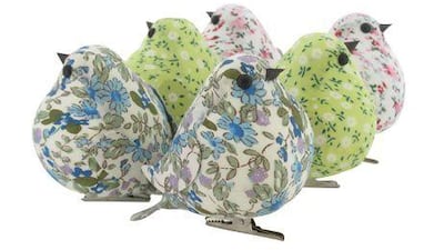 Liberty print fabric robins. Courtesy Paperchase