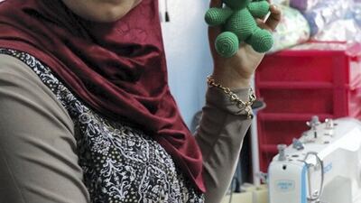 Haifa, one of the Syrian women who is part of the crocheting group. Courtesy MAPS.