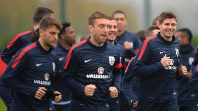 England train ahead of their Tuesday friendly with Germany, Christopher Lee / Getty Images