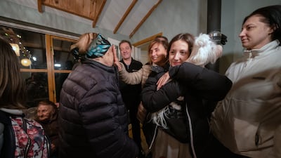 Kamila Starkova, 11, is reunited with her dog Florie.