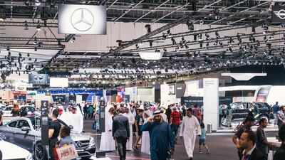The opening night of the Dubai International Motor Show, which runs until Saturday, November 14. Alex Atack for The National