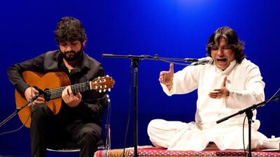 Faiz Ali Faiz, right, will be performing with Spanish flamenco guitarist Chicuelo in Abu Dhabi. Courtesy TCA Abu Dhabi
