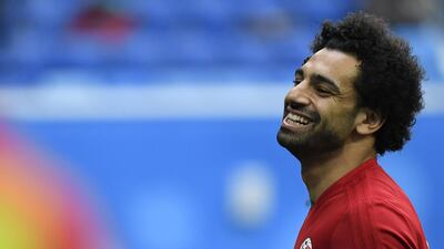 Egypt's forward Mohamed Salah training in Saint Petersburg during the Russia 2018 World Cup. Christophe Simon / AFP