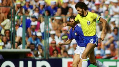 Brazil’s Socrates in action in 1982. Action Images
