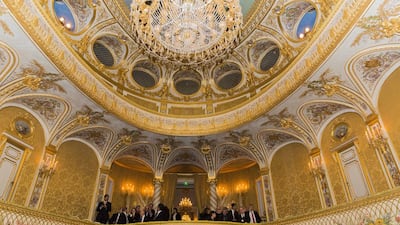 Inside the Sheikh Khalifa bin Zayed Al Nahyan theatre of Fontainebleau Castle, south-east of Paris. Christophe Morin for The National