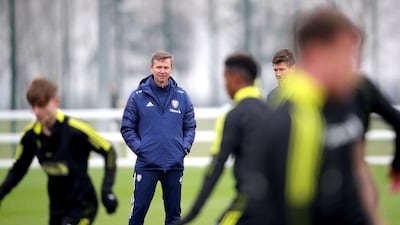 New Leeds United manager Jesse Marsch works with his players. PA