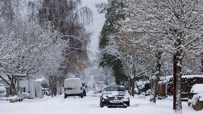 A snow-covered road in Shenfield, England, in December 2022. Bloomberg