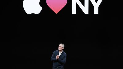 Apple CEO Tim Cook speaks at the start of an Apple special event at the Howard Gilman Opera House at the Brooklyn Academy of Music. EPA