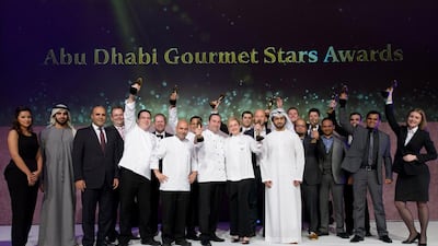 Gourmet Abu Dhabi winners pose at the awards gala held on February 19, 2014. Courtesy Gourmet Abu Dhabi