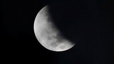 The a partial lunar eclipse seen from Mexico City, Mexico. Reuters