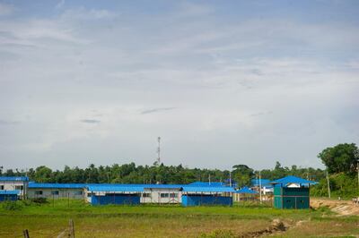 A receiving camp for Rohingya refugees returning to Myanmar, in Maungdaw, Rakhine state. Phyo Hein Kyaw / AFP