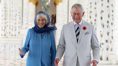 Camilla, Duchess of Cornwall and Prince Charles, Prince of Wales during their visit to the Grand Mosque in Abu Dhabi on the first day of a Royal tour. Chris Jackson / Getty Images