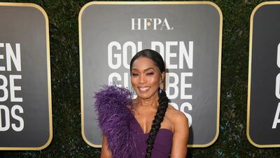 Angela Bassett, in Dolce & Gabbana, attends the 78th annual Golden Globe Awards in Beverly Hills, California, on February 28, 2021. EPA