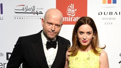 Marc Forster and Emily Blunt attend the Opening Night Gala during day one of the 11th Annual Dubai International Film Festival held at the Madinat Jumeriah Complex on December 10, 2014 in Dubai. Andrew H Walker / Getty Images for DIFF