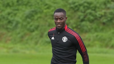 Eric Bailly of Manchester United in action during a first team training session.