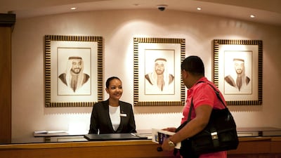 The Reception area in the lobby at the Hilton Abu Dhabi hotel in 2012. Silvia Razgova / The National